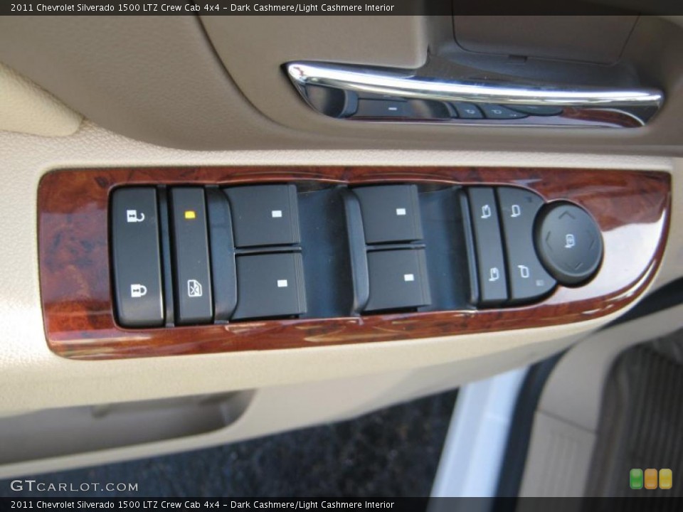 Dark Cashmere/Light Cashmere Interior Controls for the 2011 Chevrolet Silverado 1500 LTZ Crew Cab 4x4 #41837948