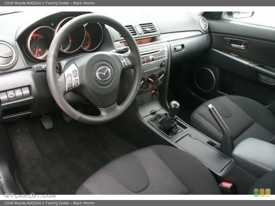 Black Interior Prime Interior for the 2008 Mazda MAZDA3 s Touring Sedan #41840477