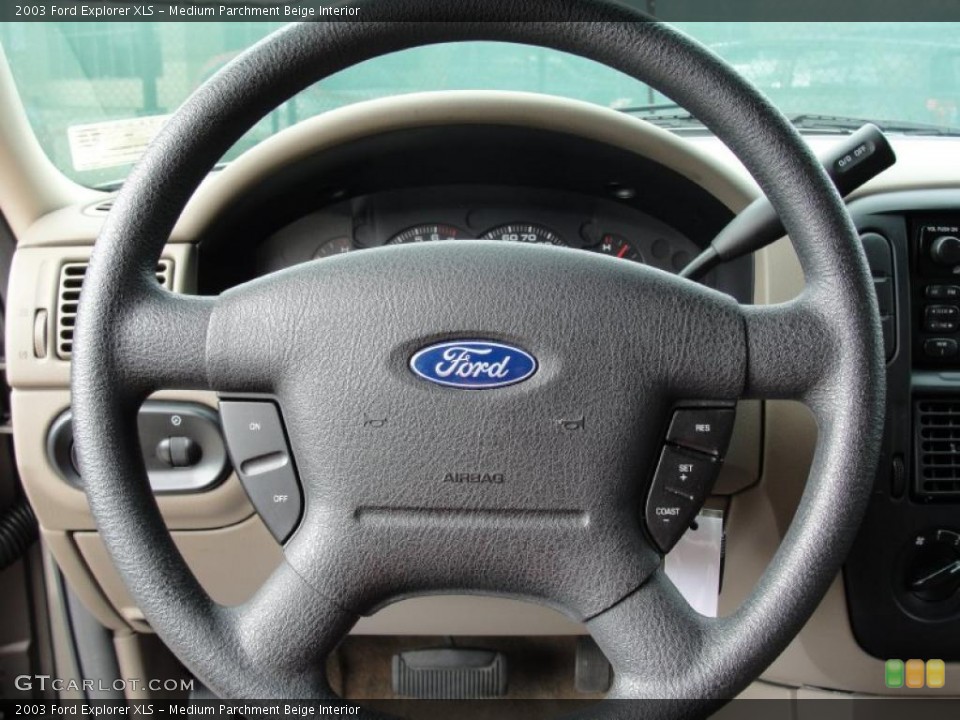 Medium Parchment Beige Interior Steering Wheel for the 2003 Ford Explorer XLS #41859426