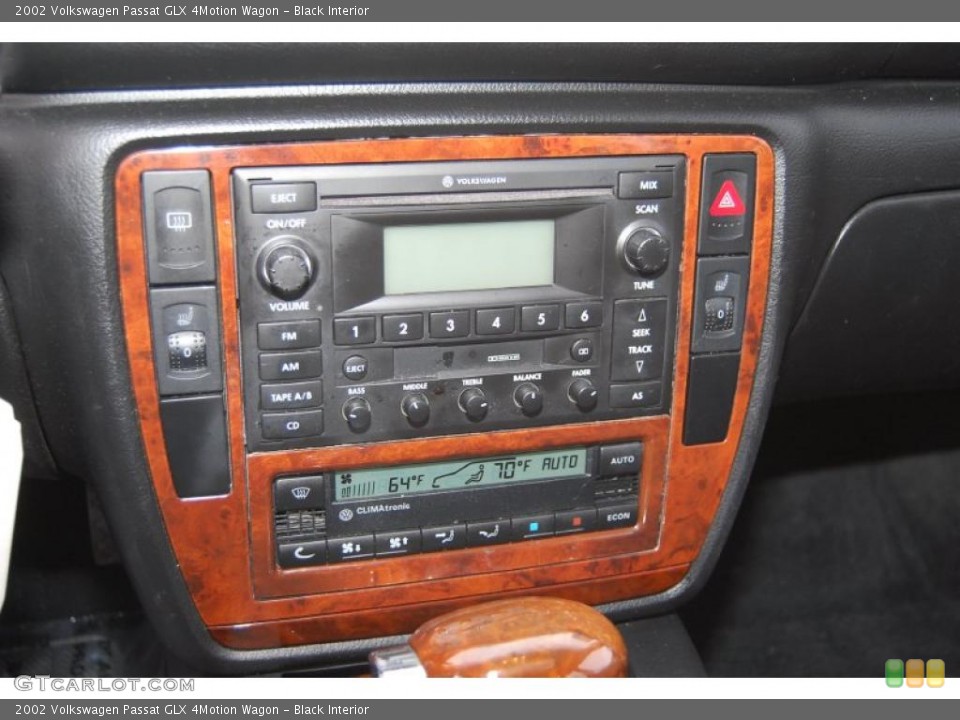 Black Interior Controls for the 2002 Volkswagen Passat GLX 4Motion Wagon #41866857