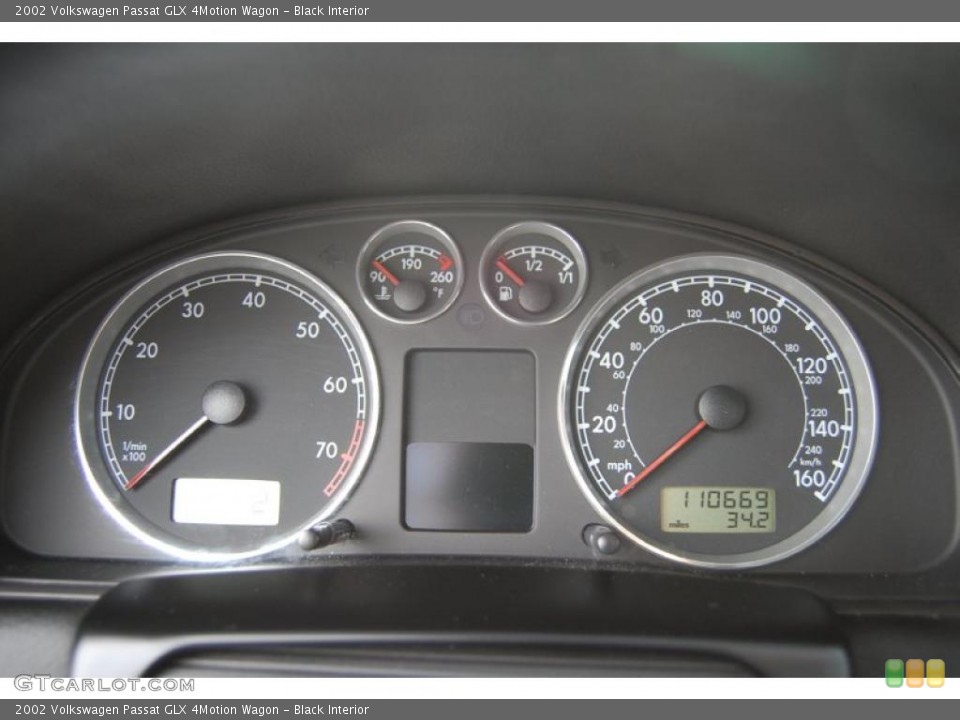 Black Interior Gauges for the 2002 Volkswagen Passat GLX 4Motion Wagon #41866873