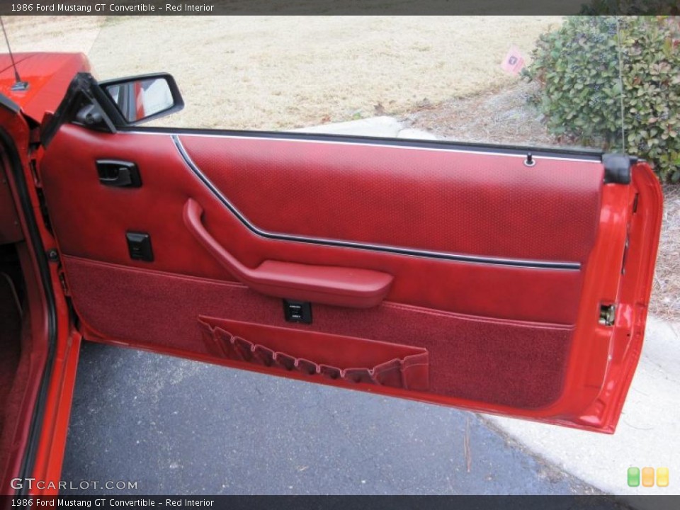 Red Interior Door Panel for the 1986 Ford Mustang GT Convertible #41872453