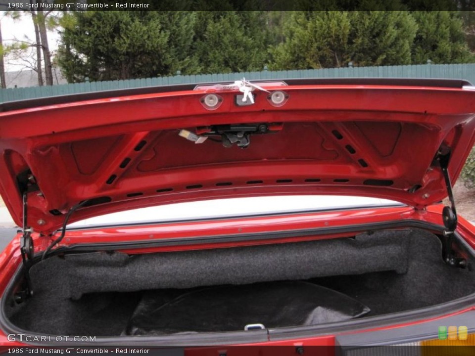 Red Interior Trunk for the 1986 Ford Mustang GT Convertible #41872473