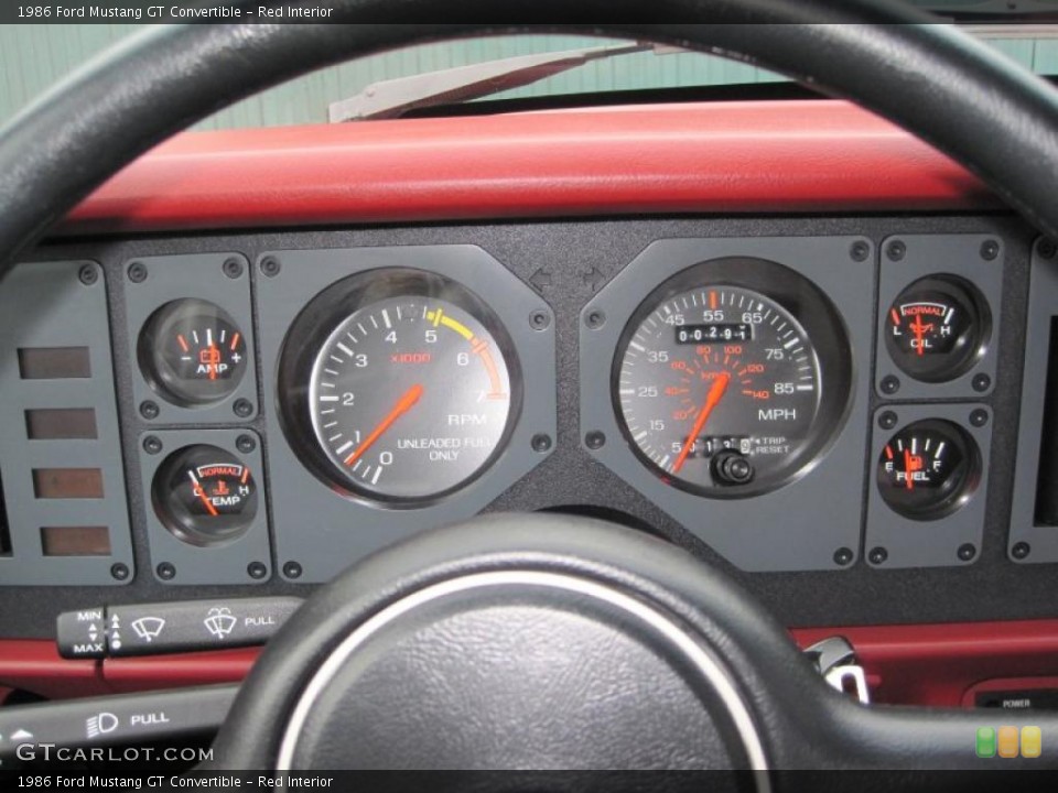 Red Interior Gauges for the 1986 Ford Mustang GT Convertible #41872786