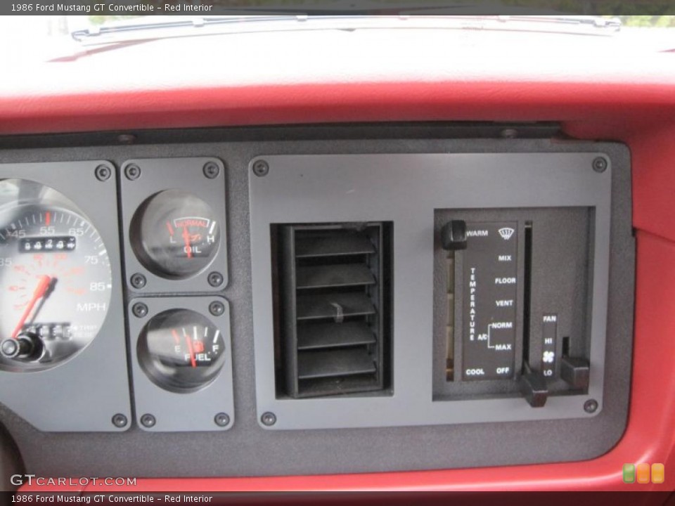Red Interior Controls for the 1986 Ford Mustang GT Convertible #41872818