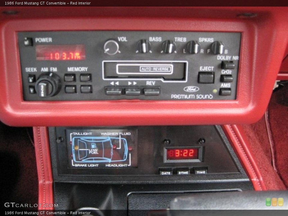 Red Interior Controls for the 1986 Ford Mustang GT Convertible #41872854