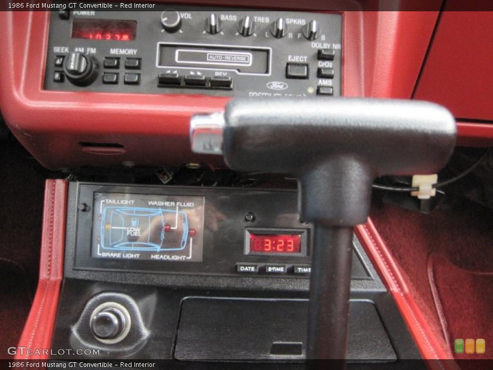 Red Interior Controls for the 1986 Ford Mustang GT Convertible #41872966