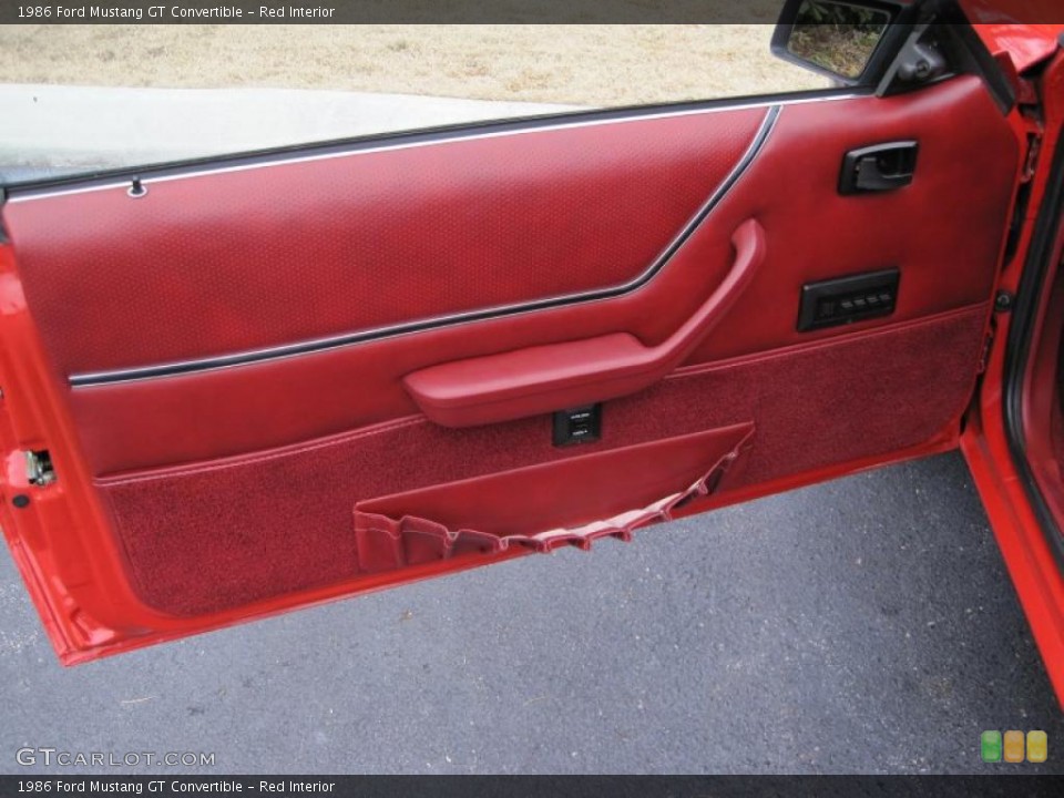 Red Interior Door Panel for the 1986 Ford Mustang GT Convertible #41873070