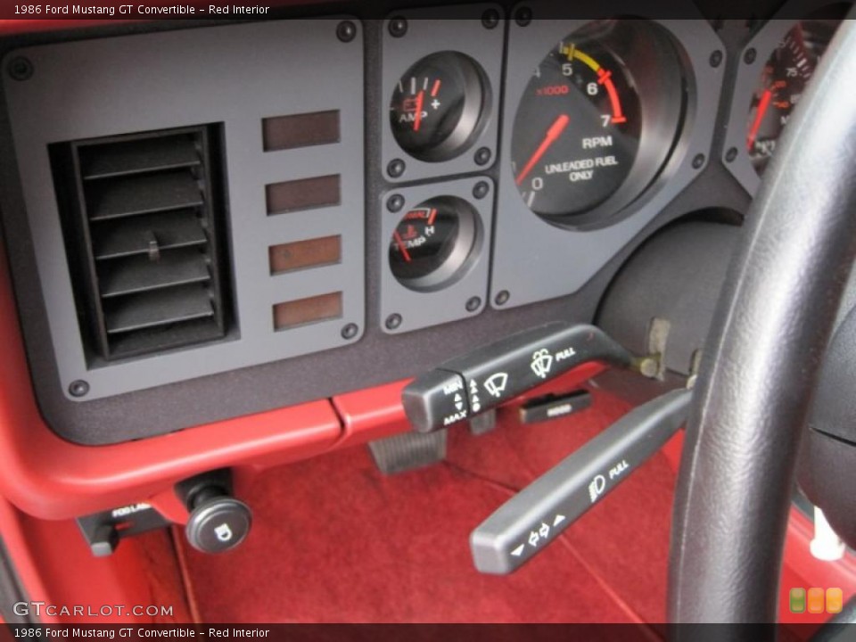 Red Interior Controls for the 1986 Ford Mustang GT Convertible #41873214
