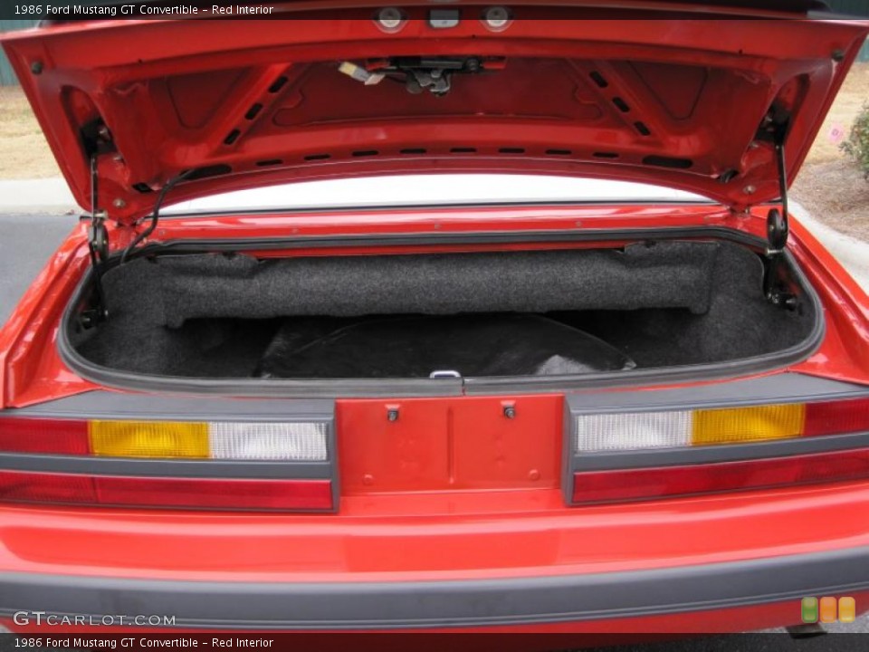 Red Interior Trunk for the 1986 Ford Mustang GT Convertible #41873474