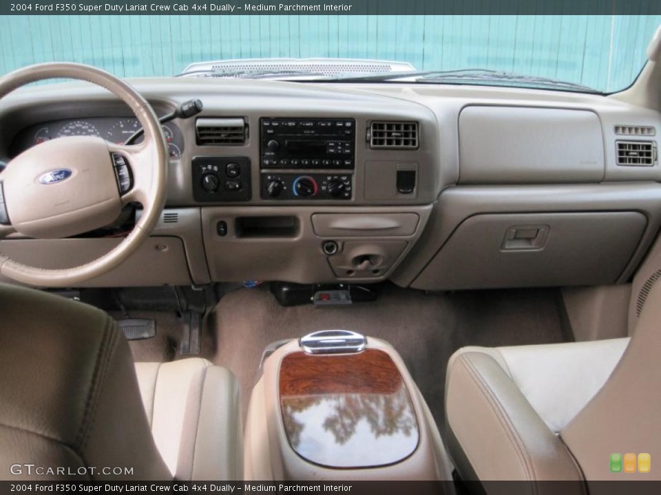 Medium Parchment Interior Dashboard for the 2004 Ford F350 Super Duty Lariat Crew Cab 4x4 Dually #41873858