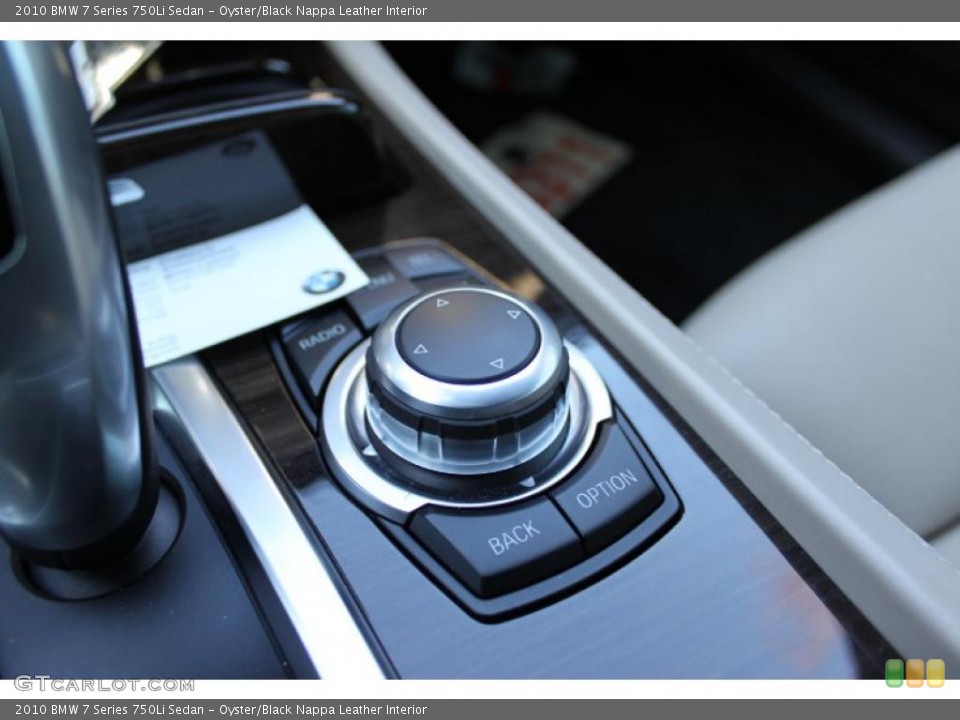 Oyster/Black Nappa Leather Interior Controls for the 2010 BMW 7 Series 750Li Sedan #41877190