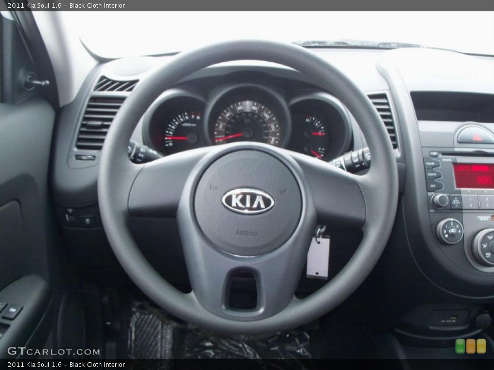 Black Cloth Interior Steering Wheel for the 2011 Kia Soul 1.6 #41877374