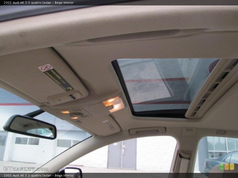 Beige Interior Sunroof for the 2003 Audi A6 3.0 quattro Sedan #41880998