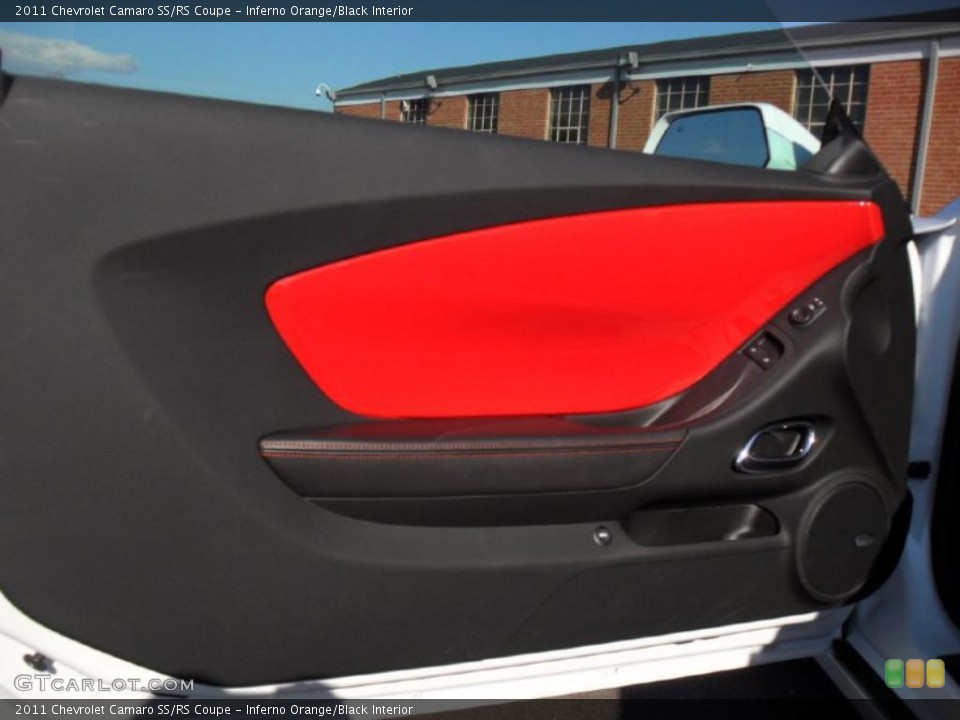 Inferno Orange/Black Interior Door Panel for the 2011 Chevrolet Camaro SS/RS Coupe #41883719