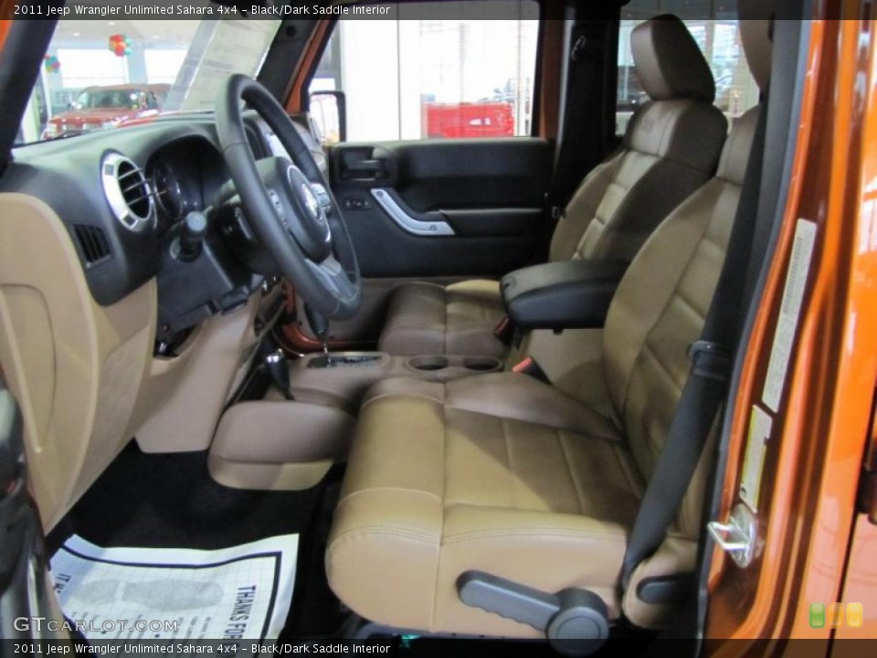 Black/Dark Saddle Interior Photo for the 2011 Jeep Wrangler Unlimited Sahara 4x4 #41885775