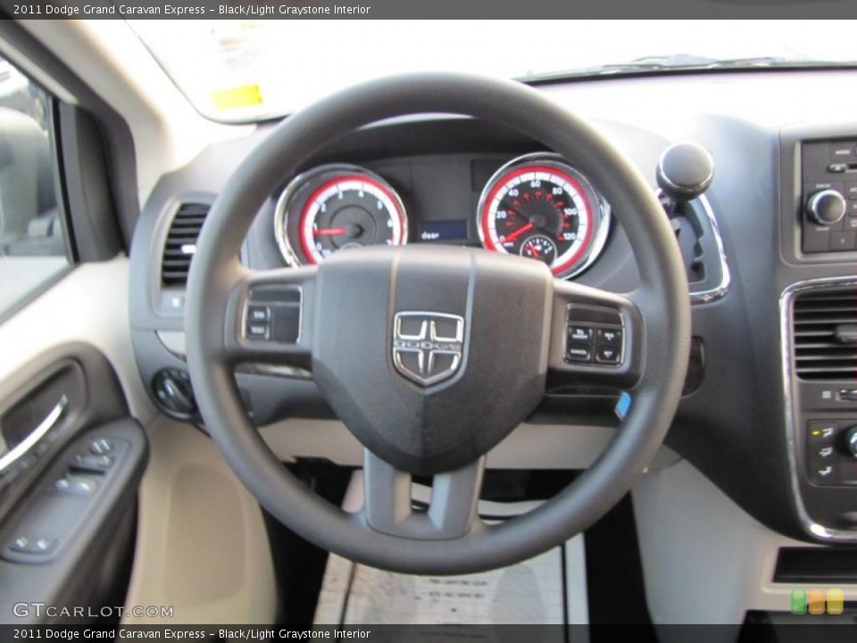 Black/Light Graystone Interior Steering Wheel for the 2011 Dodge Grand Caravan Express #41886935