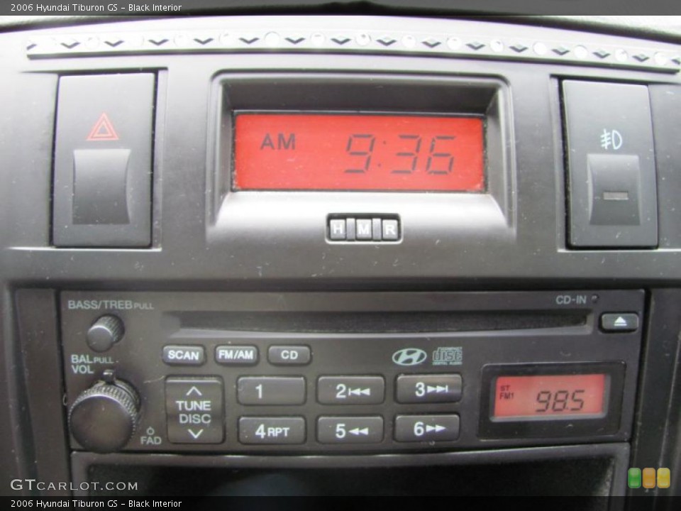 Black Interior Controls for the 2006 Hyundai Tiburon GS #41911985