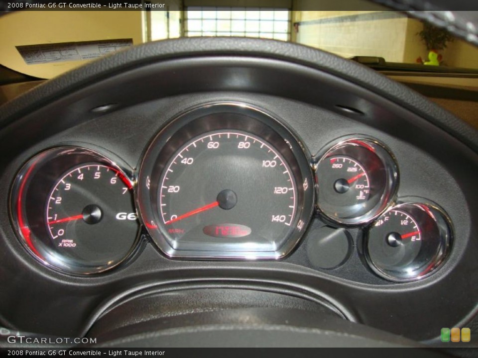 Light Taupe Interior Gauges for the 2008 Pontiac G6 GT Convertible #41915745