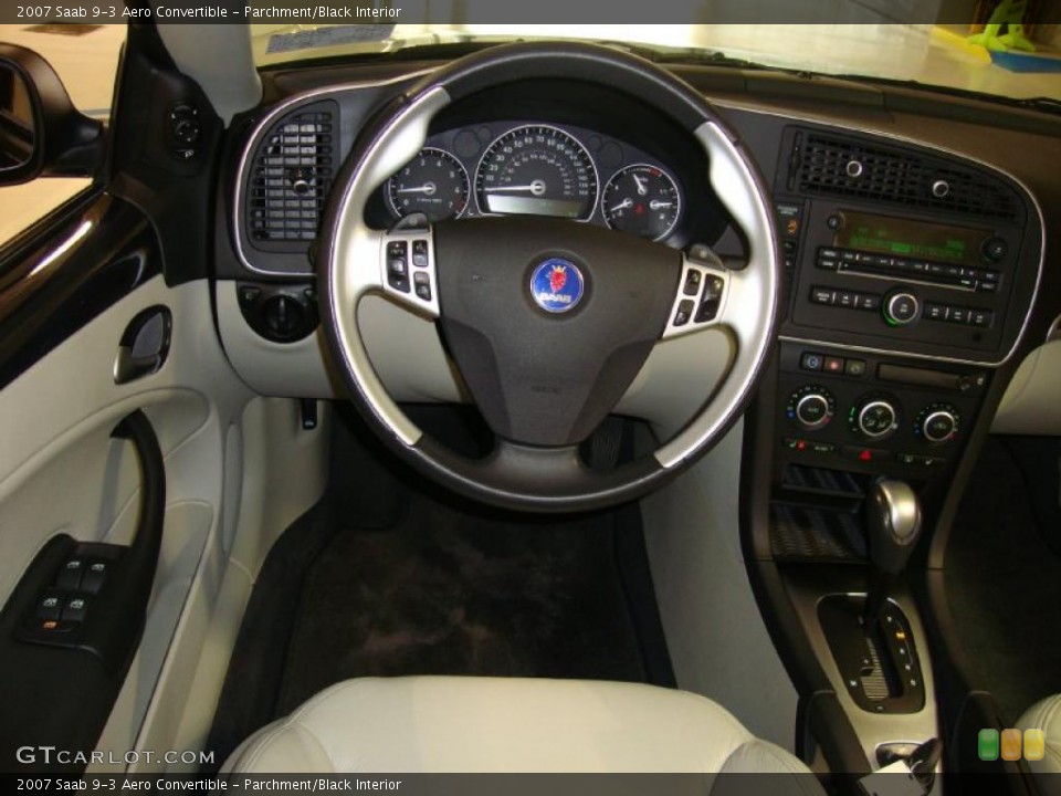 Parchment/Black Interior Steering Wheel for the 2007 Saab 9-3 Aero Convertible #41916193