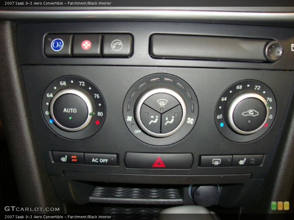 Parchment/Black Interior Controls for the 2007 Saab 9-3 Aero Convertible #41916313