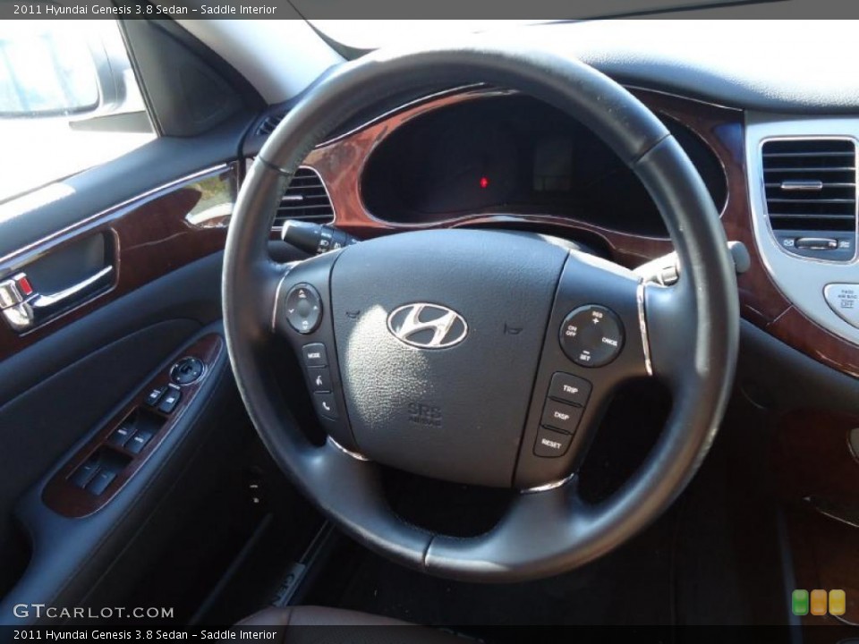Saddle Interior Steering Wheel for the 2011 Hyundai Genesis 3.8 Sedan #41926735