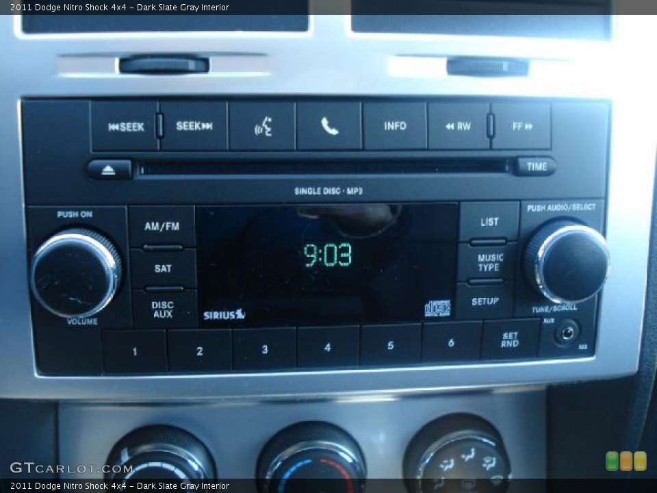 Dark Slate Gray Interior Controls for the 2011 Dodge Nitro Shock 4x4 #41927179