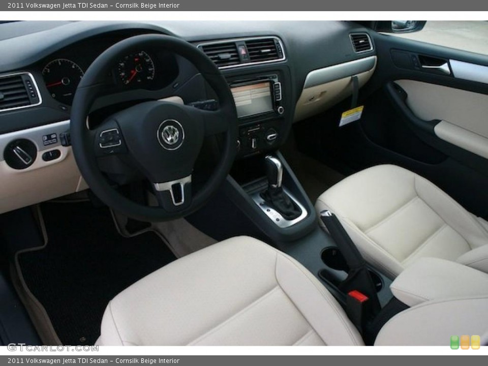 Cornsilk Beige Interior Prime Interior for the 2011 Volkswagen Jetta TDI Sedan #41931132