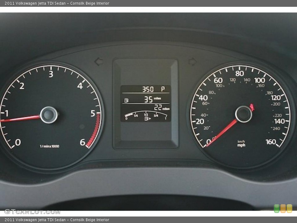 Cornsilk Beige Interior Gauges for the 2011 Volkswagen Jetta TDI Sedan #41931188