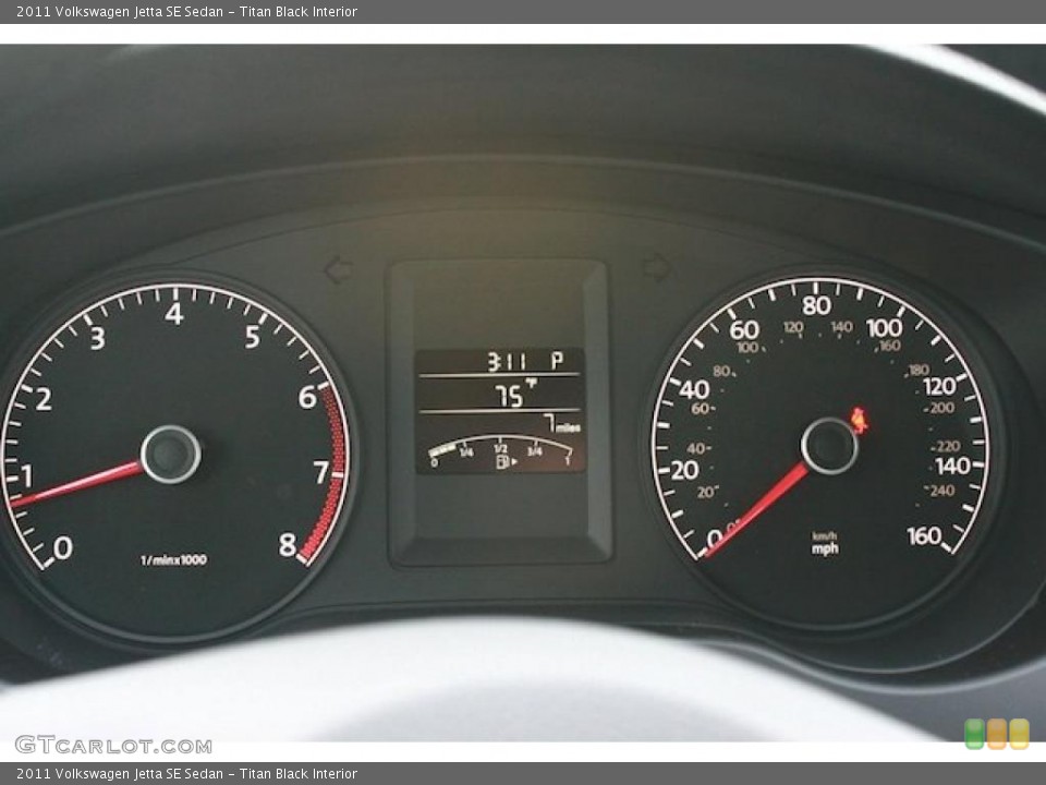 Titan Black Interior Gauges for the 2011 Volkswagen Jetta SE Sedan #41931576