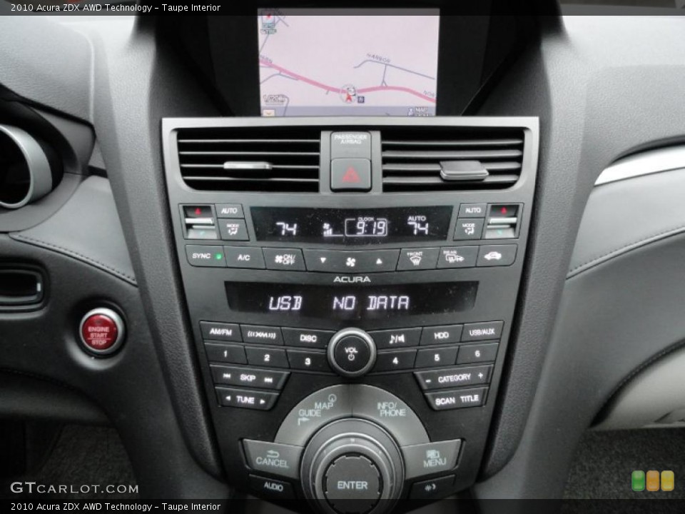 Taupe Interior Controls for the 2010 Acura ZDX AWD Technology #41946186