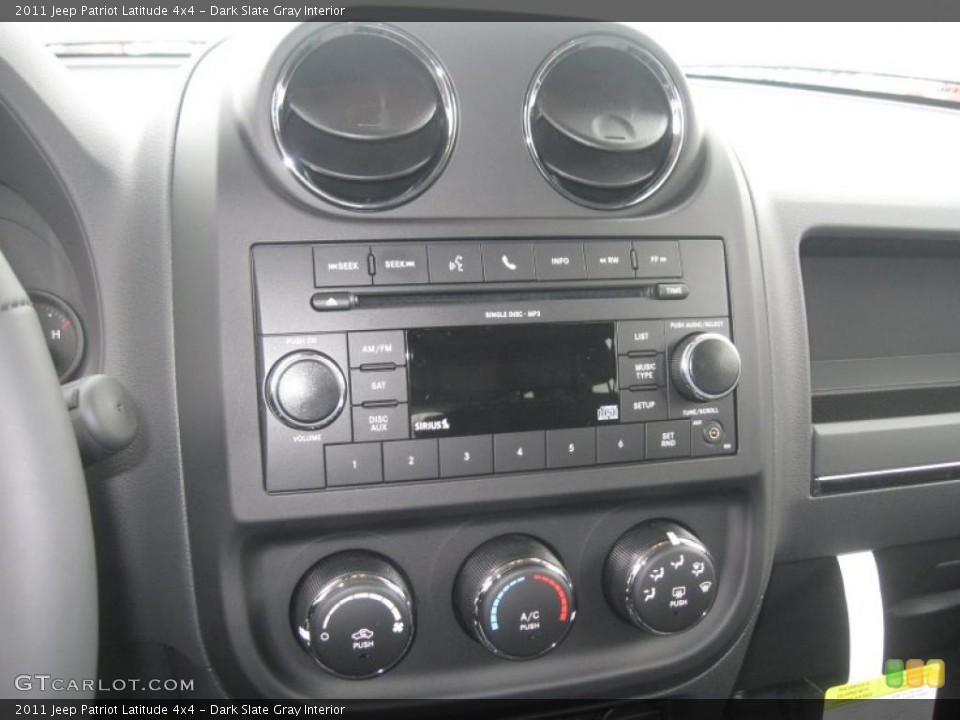 Dark Slate Gray Interior Controls for the 2011 Jeep Patriot Latitude 4x4 #41948716