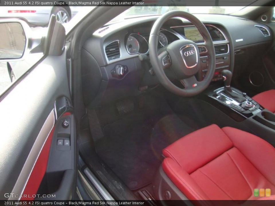 Black/Magma Red Silk Nappa Leather Interior Prime Interior for the 2011 Audi S5 4.2 FSI quattro Coupe #41952540