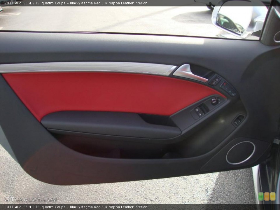 Black/Magma Red Silk Nappa Leather Interior Door Panel for the 2011 Audi S5 4.2 FSI quattro Coupe #41952560