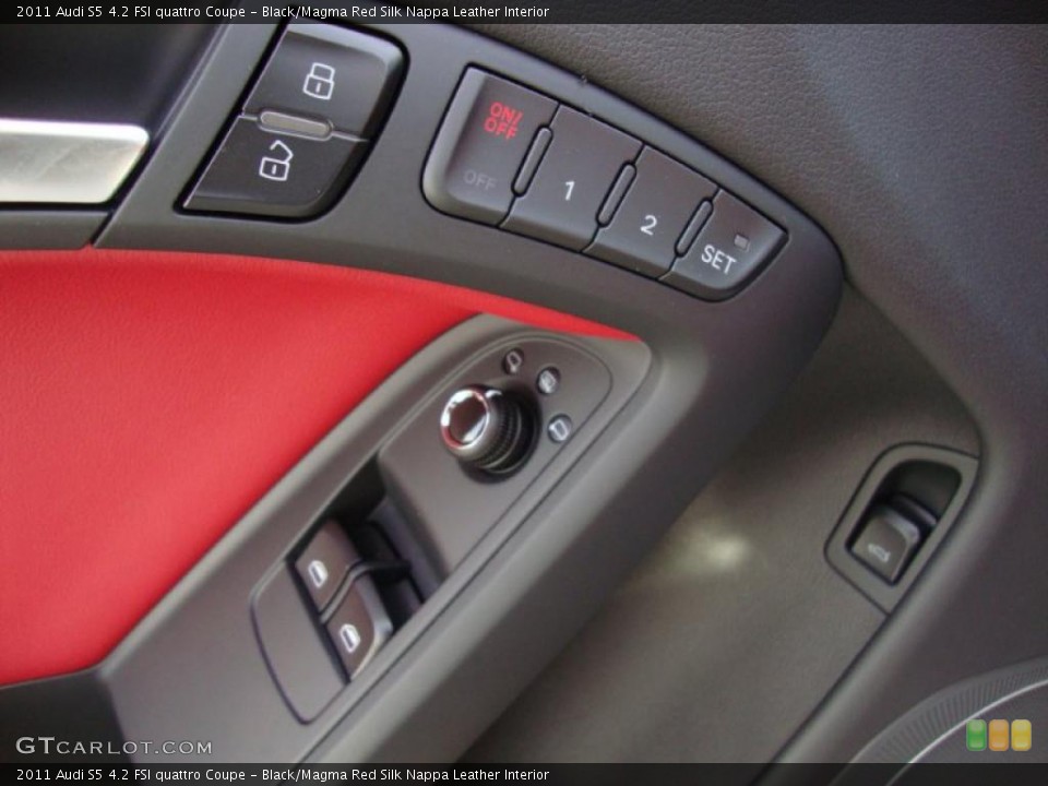 Black/Magma Red Silk Nappa Leather Interior Controls for the 2011 Audi S5 4.2 FSI quattro Coupe #41952576