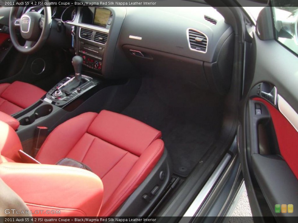 Black/Magma Red Silk Nappa Leather Interior Dashboard for the 2011 Audi S5 4.2 FSI quattro Coupe #41952628