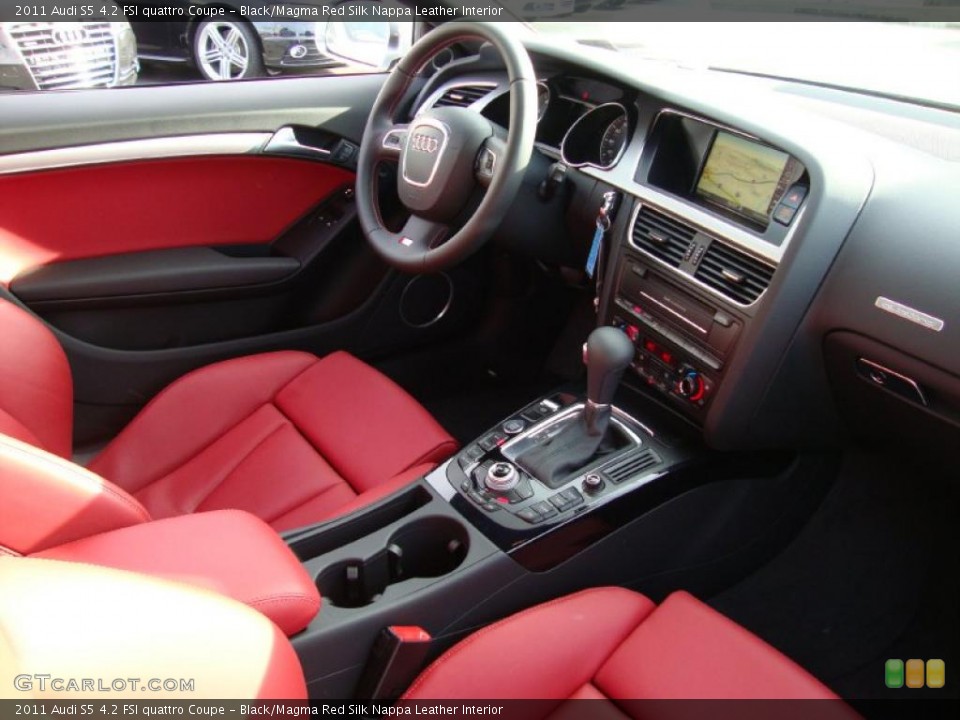 Black/Magma Red Silk Nappa Leather Interior Dashboard for the 2011 Audi S5 4.2 FSI quattro Coupe #41952644