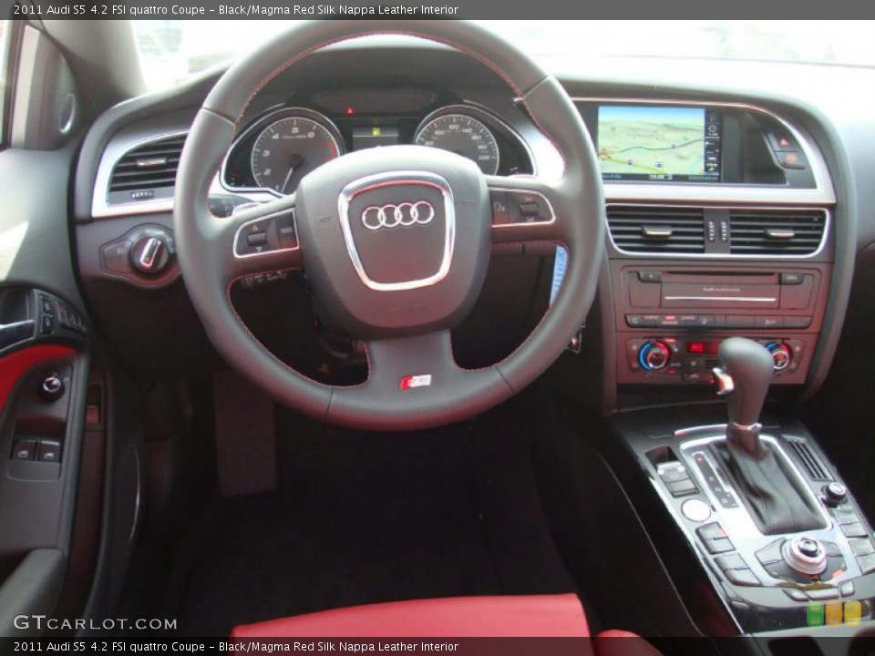 Black/Magma Red Silk Nappa Leather Interior Dashboard for the 2011 Audi S5 4.2 FSI quattro Coupe #41952840