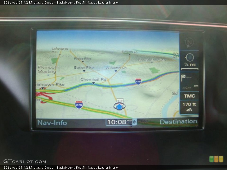 Black/Magma Red Silk Nappa Leather Interior Navigation for the 2011 Audi S5 4.2 FSI quattro Coupe #41952872
