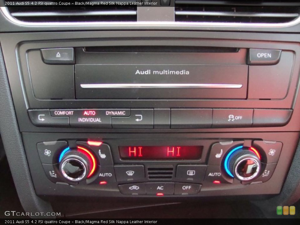 Black/Magma Red Silk Nappa Leather Interior Controls for the 2011 Audi S5 4.2 FSI quattro Coupe #41952888
