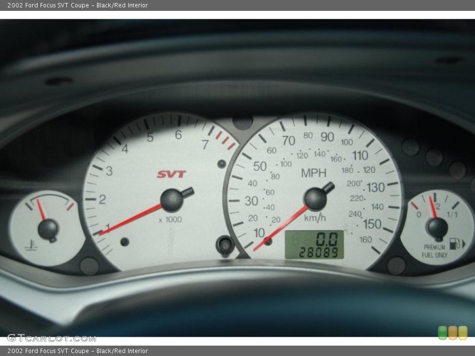 Black/Red Interior Gauges for the 2002 Ford Focus SVT Coupe #41955248