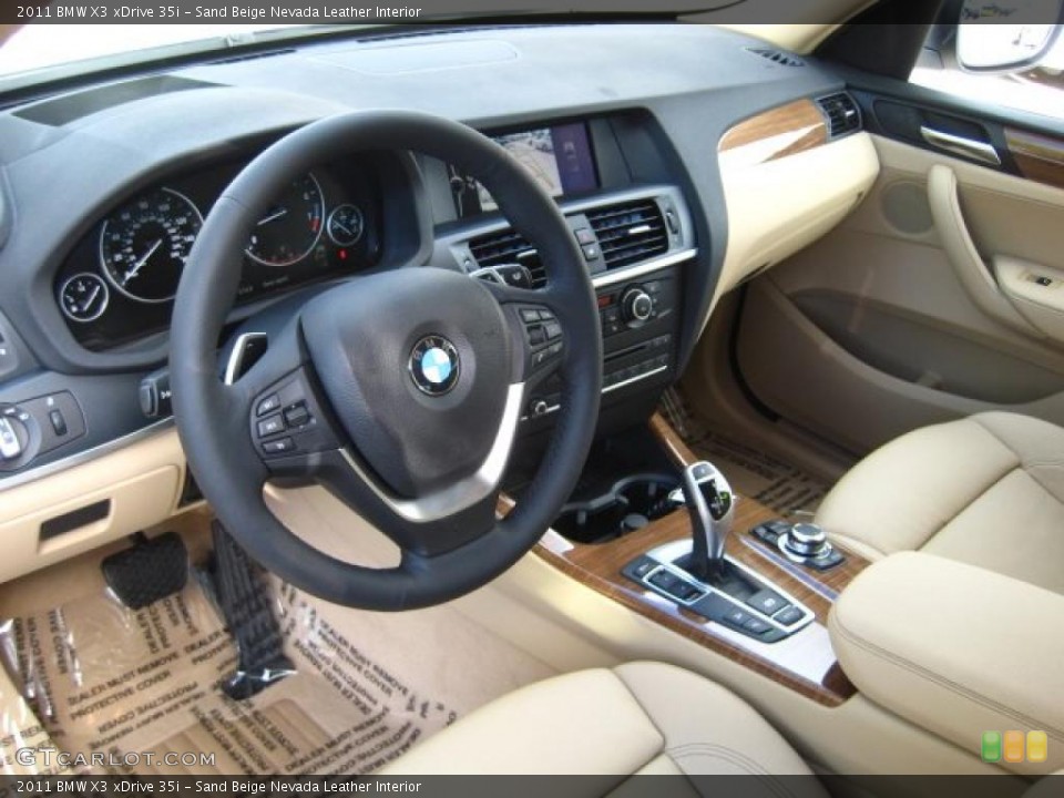 Sand Beige Nevada Leather Interior Prime Interior for the 2011 BMW X3 xDrive 35i #41980459