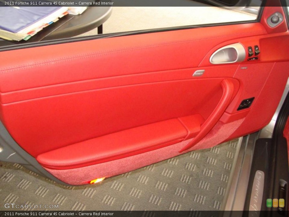 Carrera Red Interior Door Panel for the 2011 Porsche 911 Carrera 4S Cabriolet #41988719