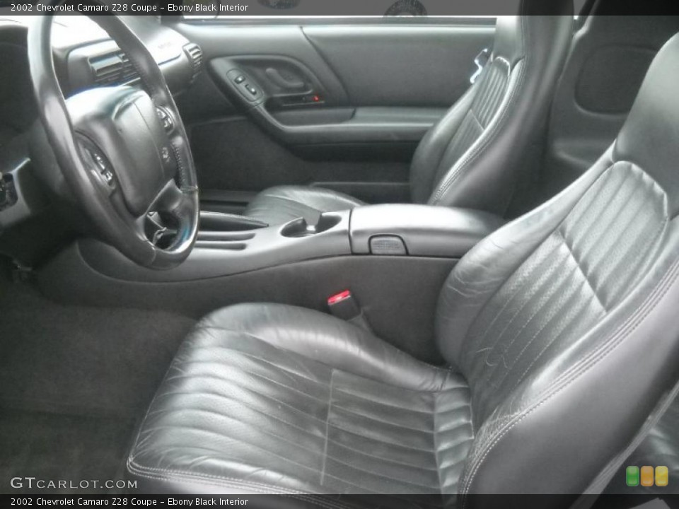 Ebony Black Interior Photo for the 2002 Chevrolet Camaro Z28 Coupe #42019313