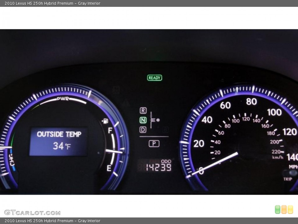 Gray Interior Gauges for the 2010 Lexus HS 250h Hybrid Premium #42024654