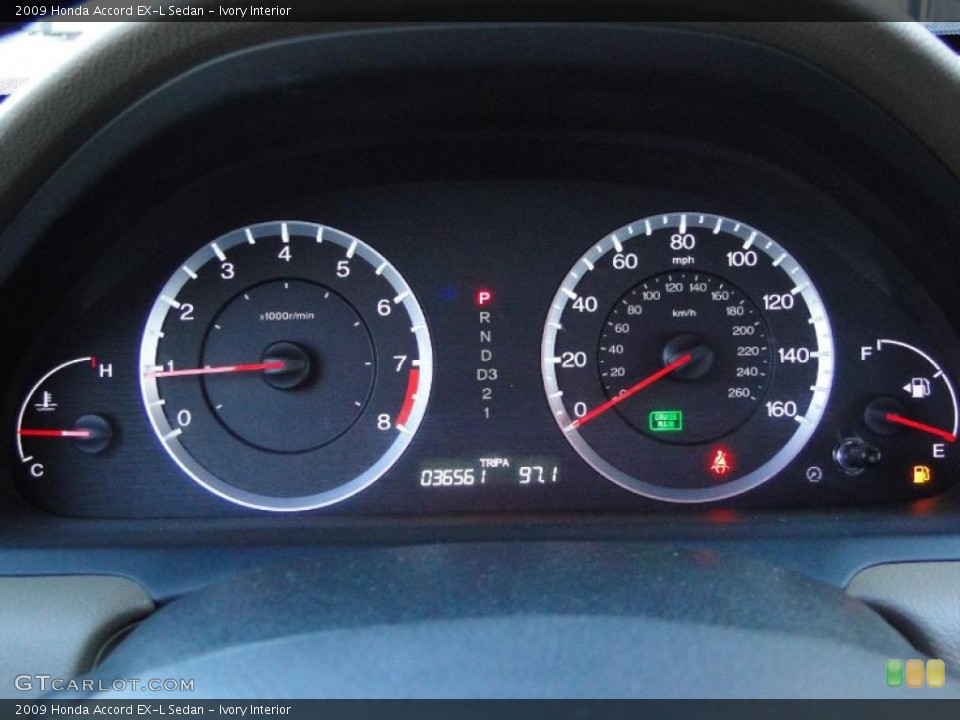 Ivory Interior Gauges for the 2009 Honda Accord EX-L Sedan #42080179