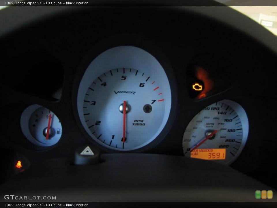 Black Interior Gauges for the 2009 Dodge Viper SRT-10 Coupe #42095487