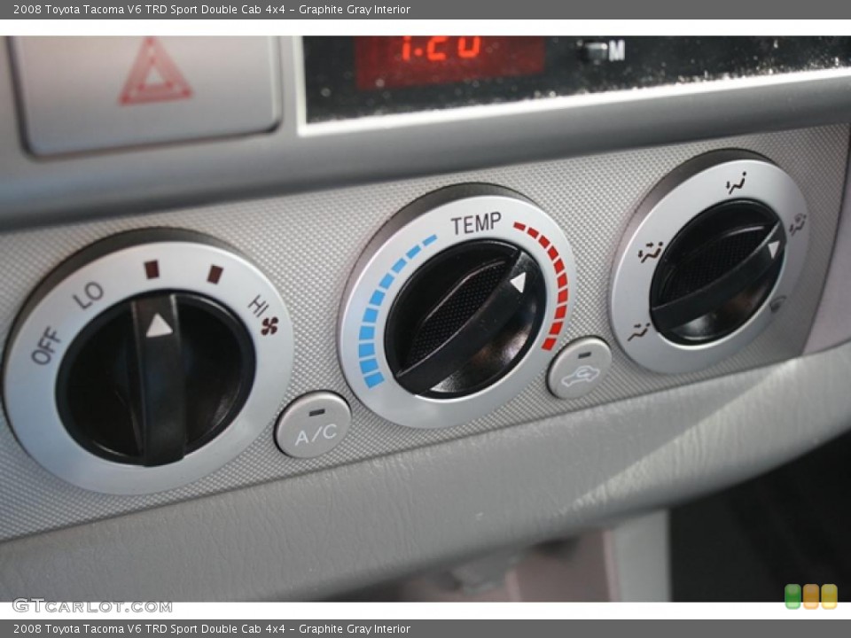 Graphite Gray Interior Controls for the 2008 Toyota Tacoma V6 TRD Sport Double Cab 4x4 #42110405