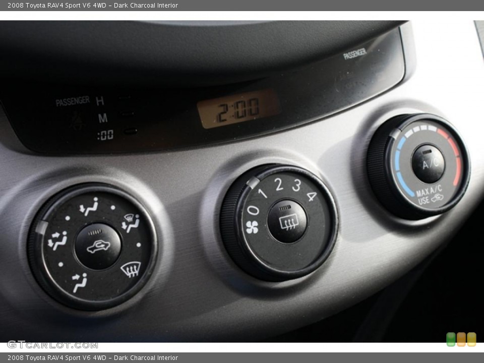 Dark Charcoal Interior Controls for the 2008 Toyota RAV4 Sport V6 4WD #42112949