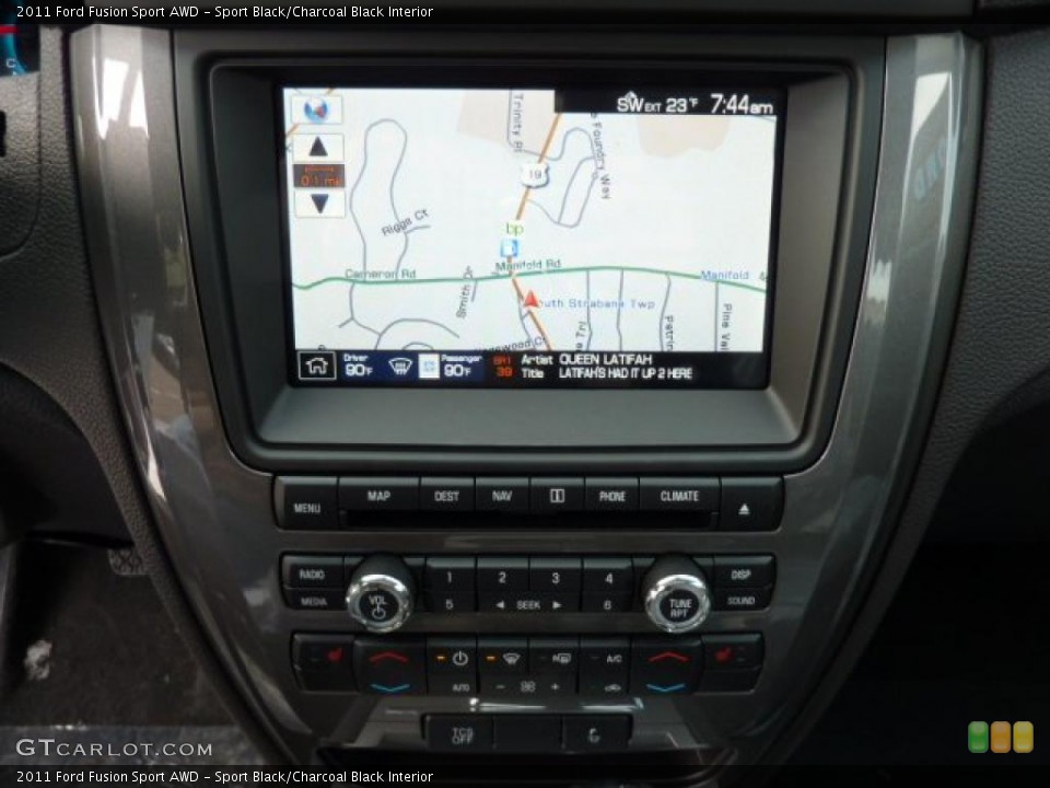 Sport Black/Charcoal Black Interior Navigation for the 2011 Ford Fusion Sport AWD #42114401